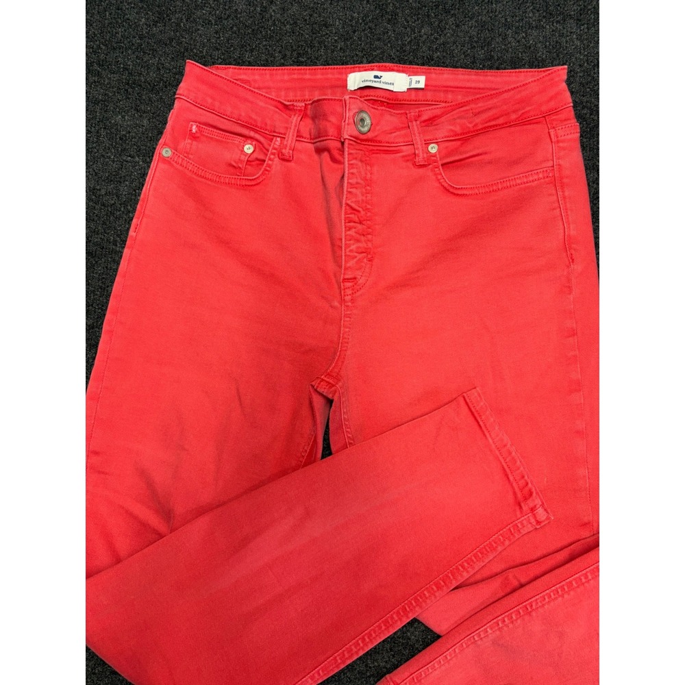 Vineyard Vines Womens Skinny Jeans Coral Pink High Rise Denim Size 29